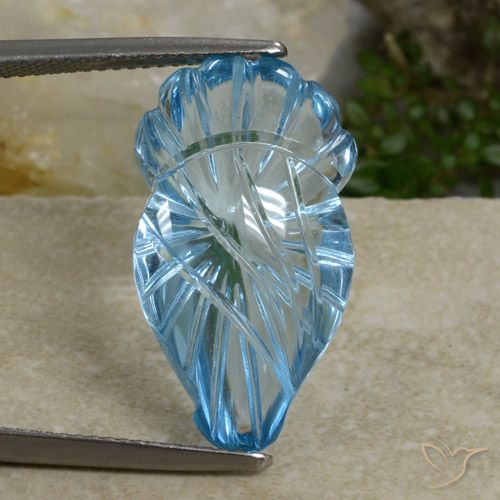 17.50ct 자연스러운 하늘색 황옥, 팬시한, 투명한