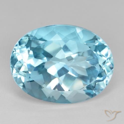 23.33ct 자연스러운 스위스 블루 황옥, 타원형, VVS