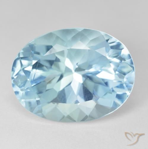 24.57ct 자연스러운 하늘색 황옥, 타원형, VVS-VS