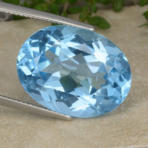 22.02ct 자연스러운 스위스 블루 황옥, 타원형, VVS-VS