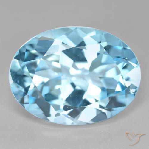 21.24ct 자연스러운 하늘색 황옥, 타원형, VVS