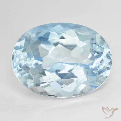 24.52ct 자연스러운 하늘색 황옥, 타원형, VVS-VS