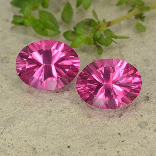 4.51캐럿 천연 핫핑크 토파즈 보석, 타원형 컷, 9.2×7.1 mm, VS