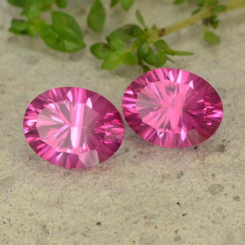4.51캐럿 천연 핫핑크 토파즈 보석, 타원형 컷, 9.2×7.1 mm, VS