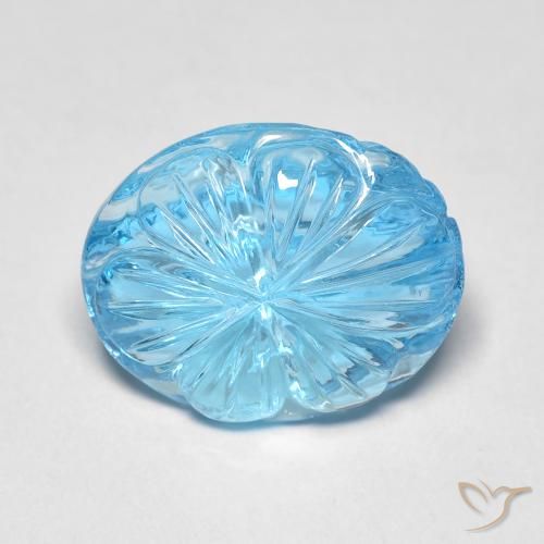 8.37ct 자연스러운 스위스 블루 황옥, 타원형, 투명한