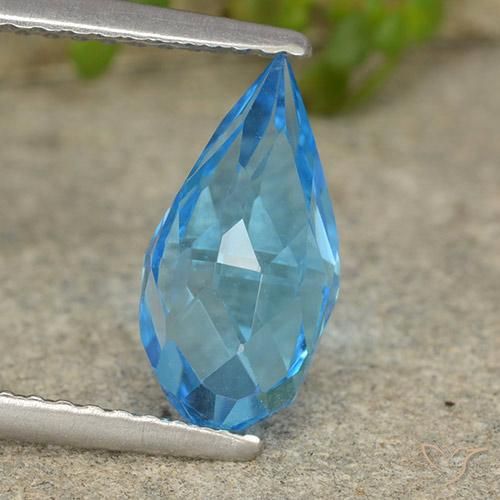 2.70ct 자연스러운 스위스 블루 황옥, 브리올레트, VVS-VS