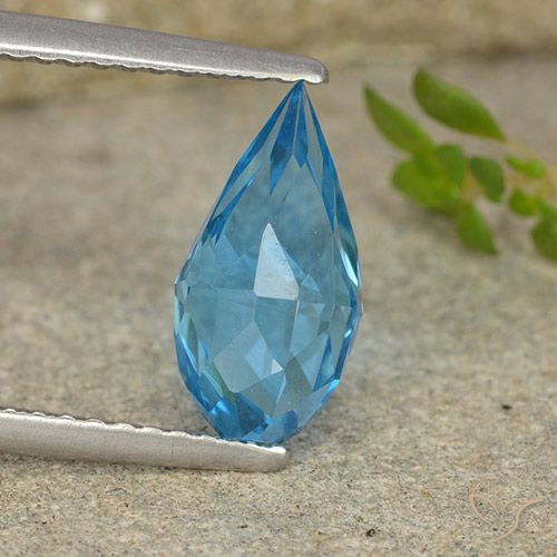 2.58ct 자연스러운 스위스 블루 황옥, 브리올레트, VVS-VS