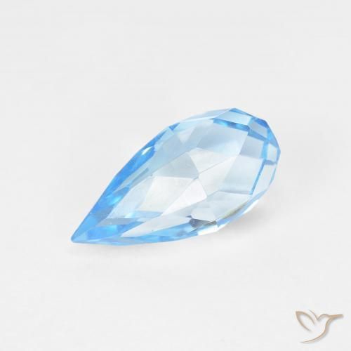 2.77캐럿 천연 스위스 블루 황옥, 브리올레트, VVS-VS