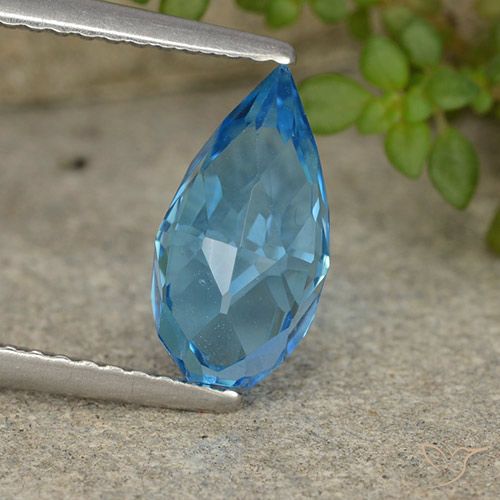 2.68ct 자연스러운 스위스 블루 황옥, 브리올레트, VVS-VS