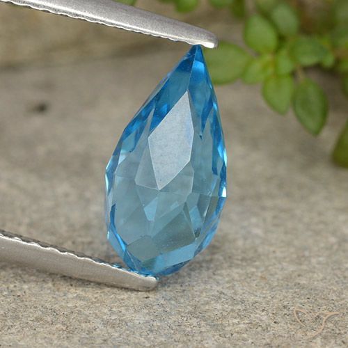 2.59ct 자연스러운 스위스 블루 황옥, 브리올레트, VVS-VS