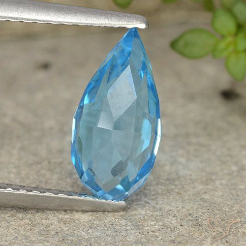 2.82ct 자연스러운 스위스 블루 황옥, 브리올레트, VVS-VS