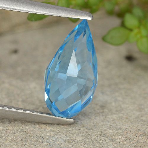 2.67ct 자연스러운 스위스 블루 황옥, 브리올레트, VVS-VS