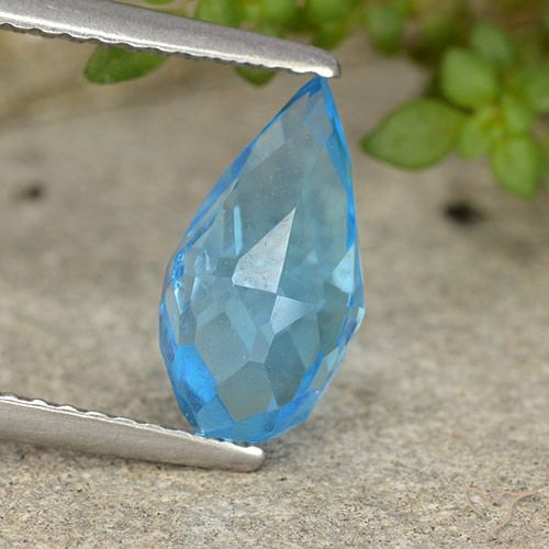 2.75ct 자연스러운 스위스 블루 황옥, 브리올레트, VVS-VS