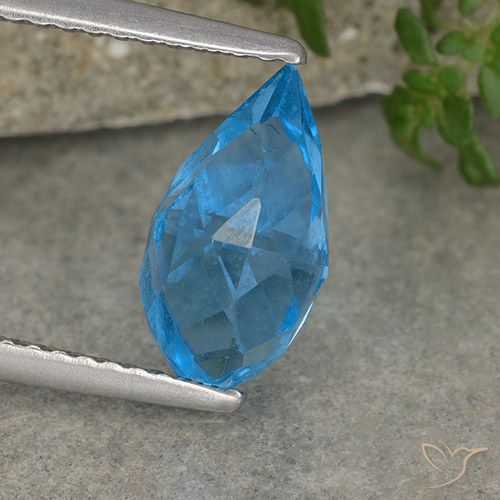 2.67ct 자연스러운 스위스 블루 황옥, 브리올레트, VVS-VS