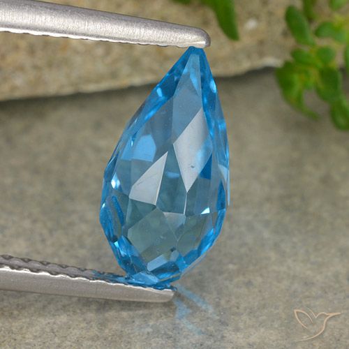 2.63ct 자연스러운 스위스 블루 황옥, 브리올레트, VVS-VS