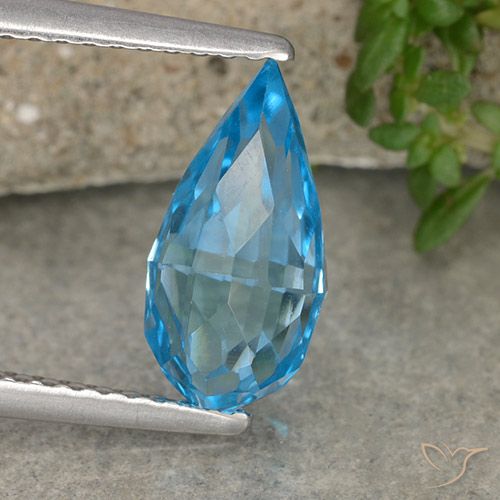 2.61ct 자연스러운 스위스 블루 황옥, 브리올레트, VVS-VS