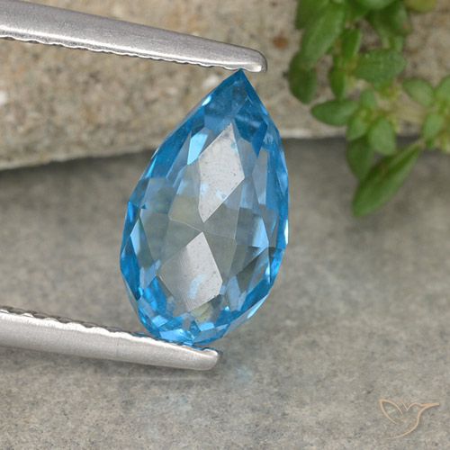 3.59ct 자연스러운 스위스 블루 황옥, 브리올레트, VVS-VS