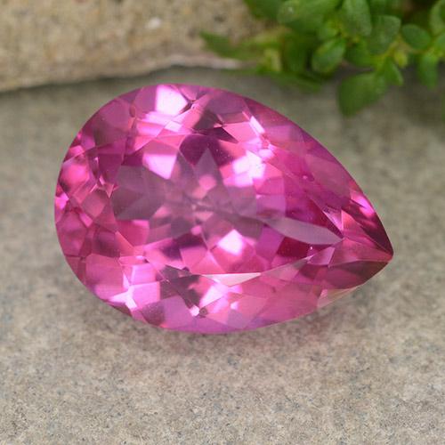 6.64ct 자연스러운 핫 핑크 황옥, 배 모양, VVS-VS