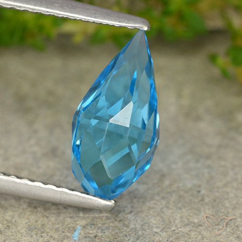 2.66ct 자연스러운 스위스 블루 황옥, 브리올레트, VVS-VS