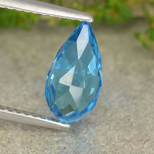 2.72ct 자연스러운 스위스 블루 황옥, 브리올레트, VS