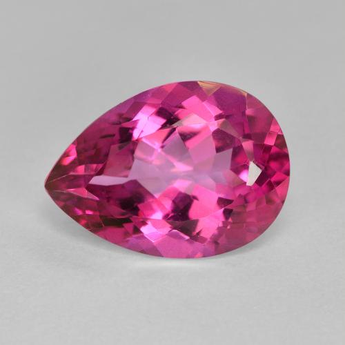 6.76ct 자연스러운 핫 핑크 황옥, 배 모양, VVS-VS