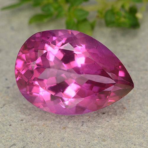 6.57ct 자연스러운 딥 마젠타 황옥, 배 모양, VVS-VS