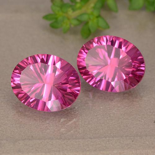 6.02캐럿 천연 미디엄 다크 핑크 토파즈 보석, 타원형 컷, 9.9×8 mm, VS