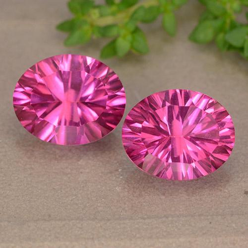 6.13캐럿 천연 미디엄 다크 핑크 토파즈 보석, 타원형 컷, 9.9×8 mm, VS