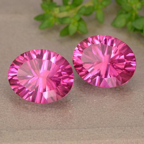 6.13캐럿 천연 미디엄 다크 핑크 토파즈 보석, 타원형 컷, 9.9×8 mm, VS