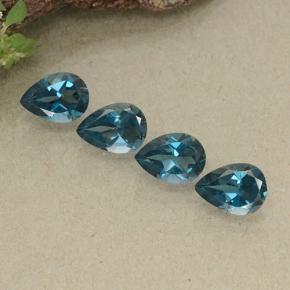 3.07캐럿 천연 런던 블루 토파즈 보석, 배 모양, 6.9×5 mm, VVS-VS