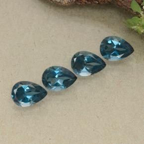 3.07캐럿 천연 런던 블루 토파즈 보석, 배 모양, 6.9×5 mm, VVS-VS