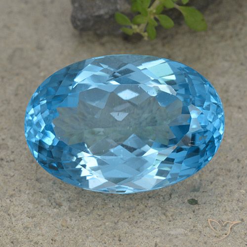 46.48ct 자연스러운 스위스 블루 황옥, 타원형, VVS-VS
