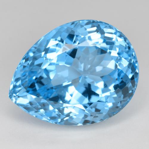 41.50캐럿 천연 스위스 블루 토파즈, 배 모양, 23.4×18.2 mm, VVS-VS