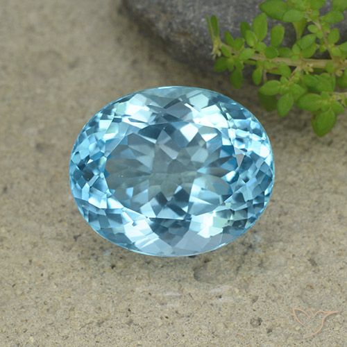 33.77ct 자연스러운 스위스 블루 황옥, 타원형, VVS-VS