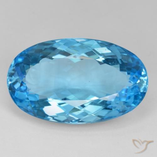 40.56ct 자연스러운 스위스 블루 황옥, 타원형, VVS-VS