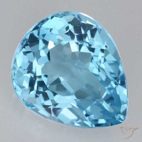 21.97ct 자연스러운 스위스 블루 황옥, 배 모양, VVS