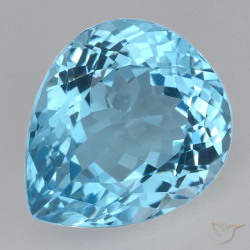 21.58ct 자연스러운 스위스 블루 황옥, 배 모양, VVS