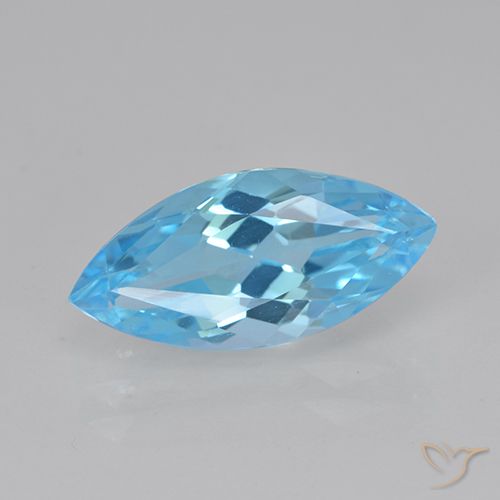 4.06ct 자연스러운 스위스 블루 황옥, 보석, VVS