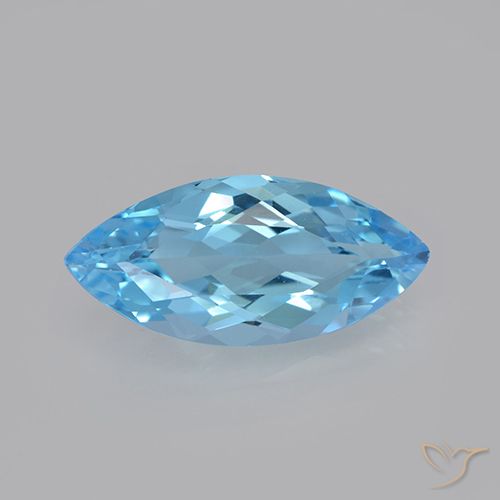 3.67ct 자연스러운 스위스 블루 황옥, 보석, VVS