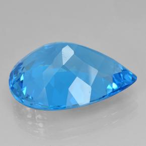22.54캐럿 천연 스위스 블루 토파즈, 배 모양, 22.1×16.1 mm, VVS