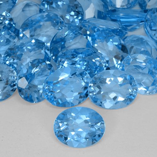 3.08캐럿 천연 스위스 블루 황옥, 타원형, VVS-VS