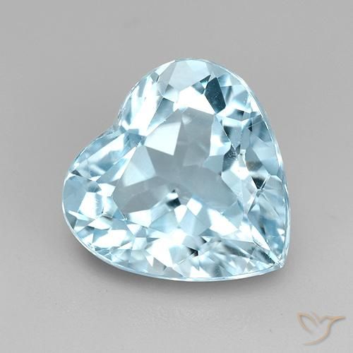 4.28ct 자연스러운 하늘색 황옥, 마음, VVS-VS