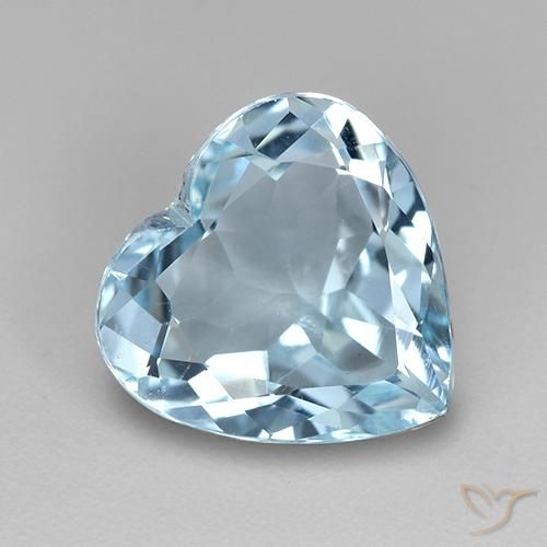 3.81ct 자연스러운 하늘색 황옥, 마음, VVS-VS