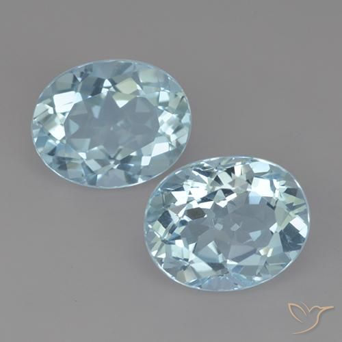 6.99ctw 자연스러운 하늘색 황옥, 타원형, VVS
