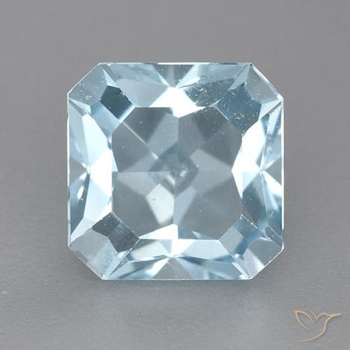 3.29ct 자연스러운 하늘색 황옥, 에메랄드 컷, VVS-VS