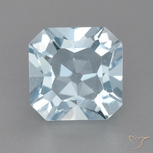 2.93ct 자연스러운 하늘색 황옥, 에메랄드 컷, VVS-VS