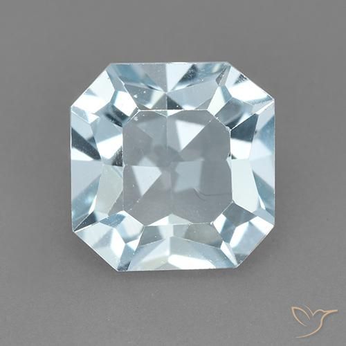 2.88ct 자연스러운 하늘색 황옥, 에메랄드 컷, VVS-VS