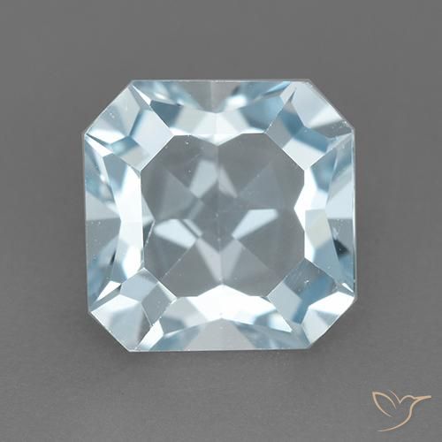 2.87ct 자연스러운 하늘색 황옥, 에메랄드 컷, VVS