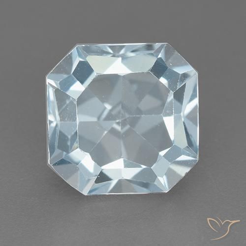 3.14ct 자연스러운 하늘색 황옥, 에메랄드 컷, VVS