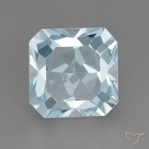 3.24ct 자연스러운 하늘색 황옥, 에메랄드 컷, VVS-VS